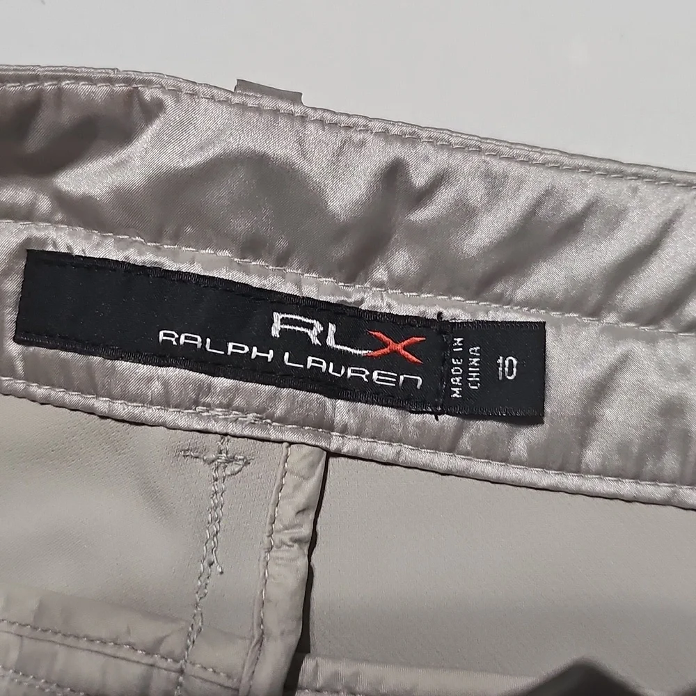 RLX Ralph Lauren High Waist Metallic Silver Quilted Joggers Pants Size 10
